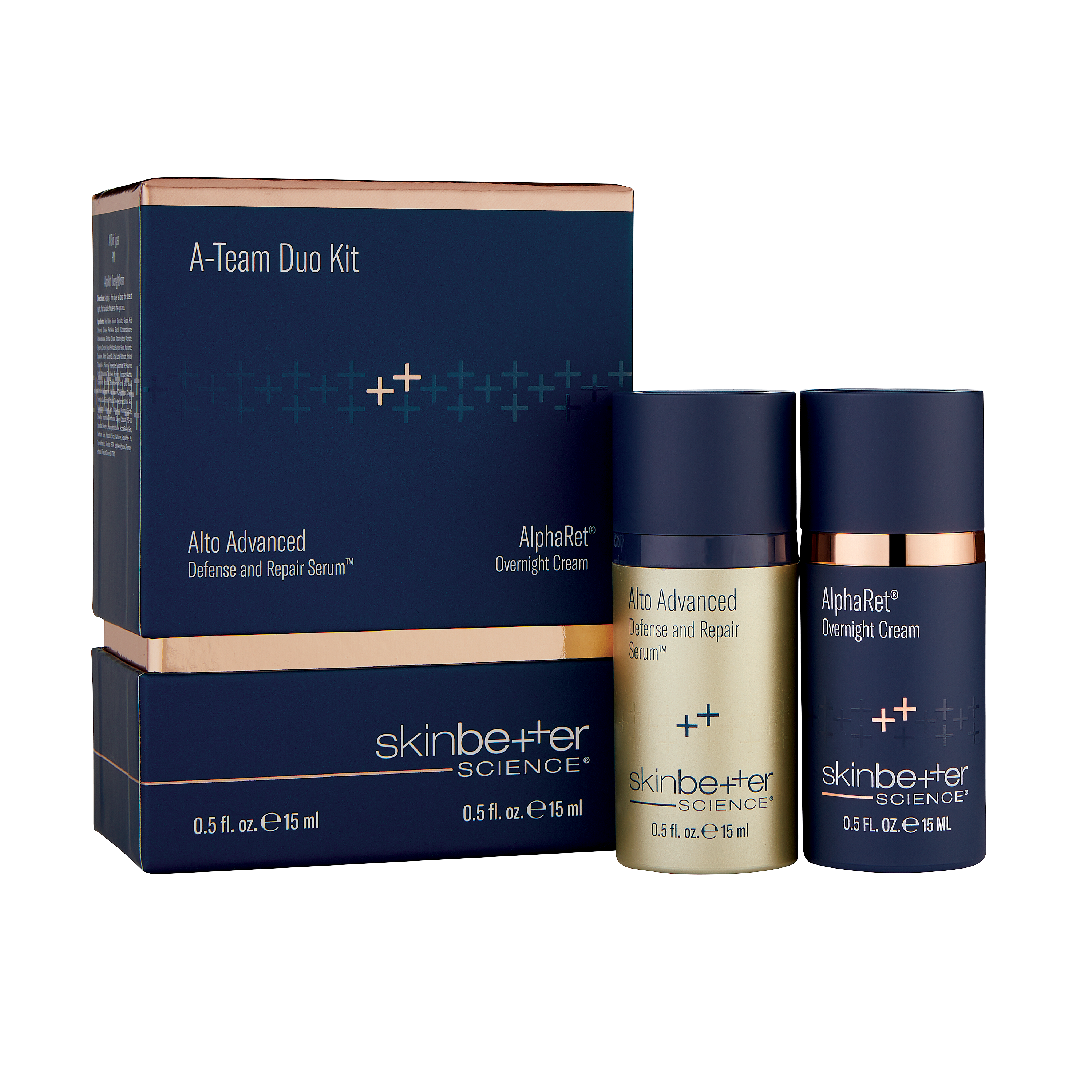 skinbetter science skincare products including serum, cream, and packaging on a white background
