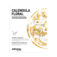 Calendula floral product with packaging on a white background