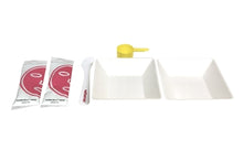 Load image into Gallery viewer, Two mixing containers, measuring cup, spatula, and two jelly masks on a white background
