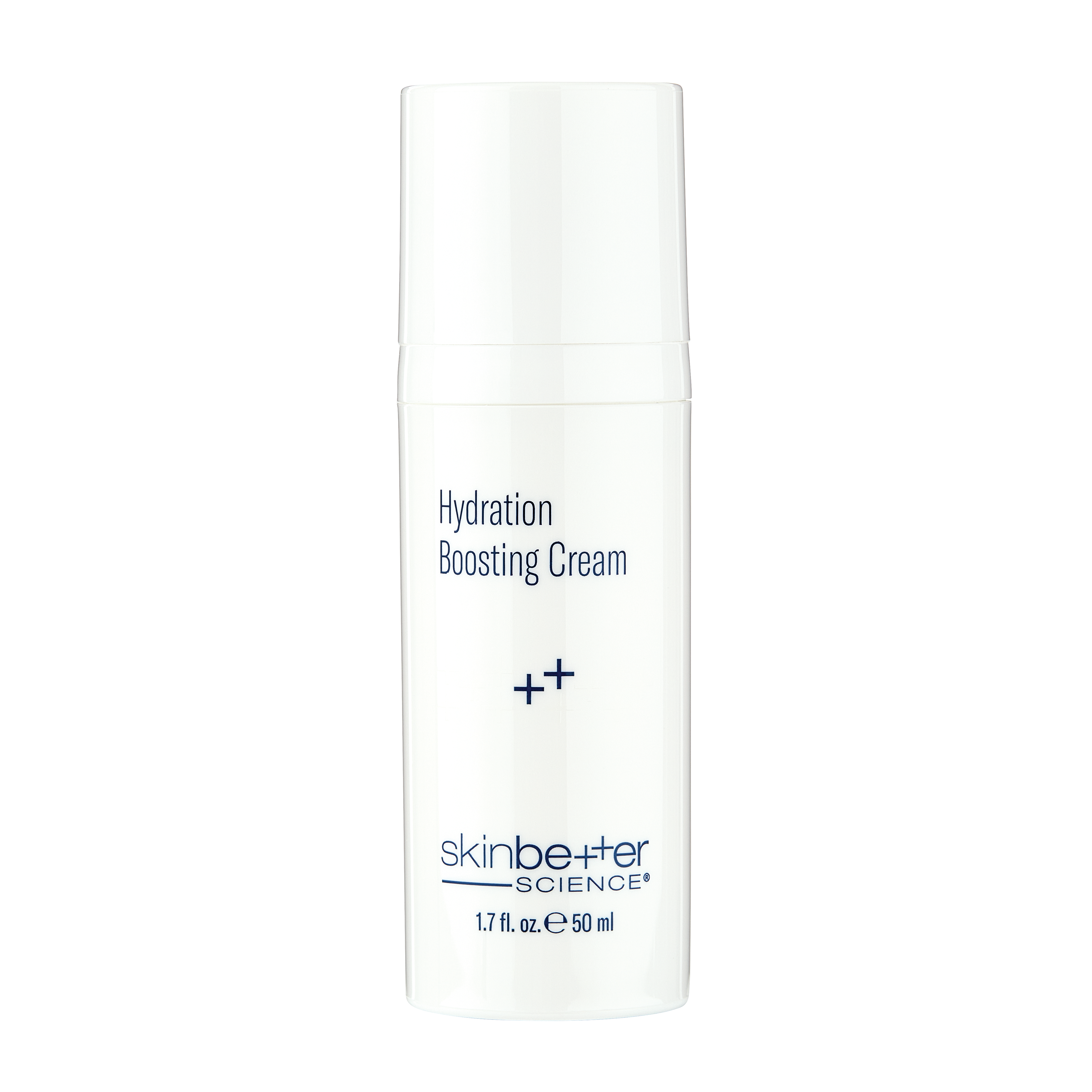 Skincare cream container labeled 'Hydration Boosting Cream' by 'skinbetter science' on a white background.