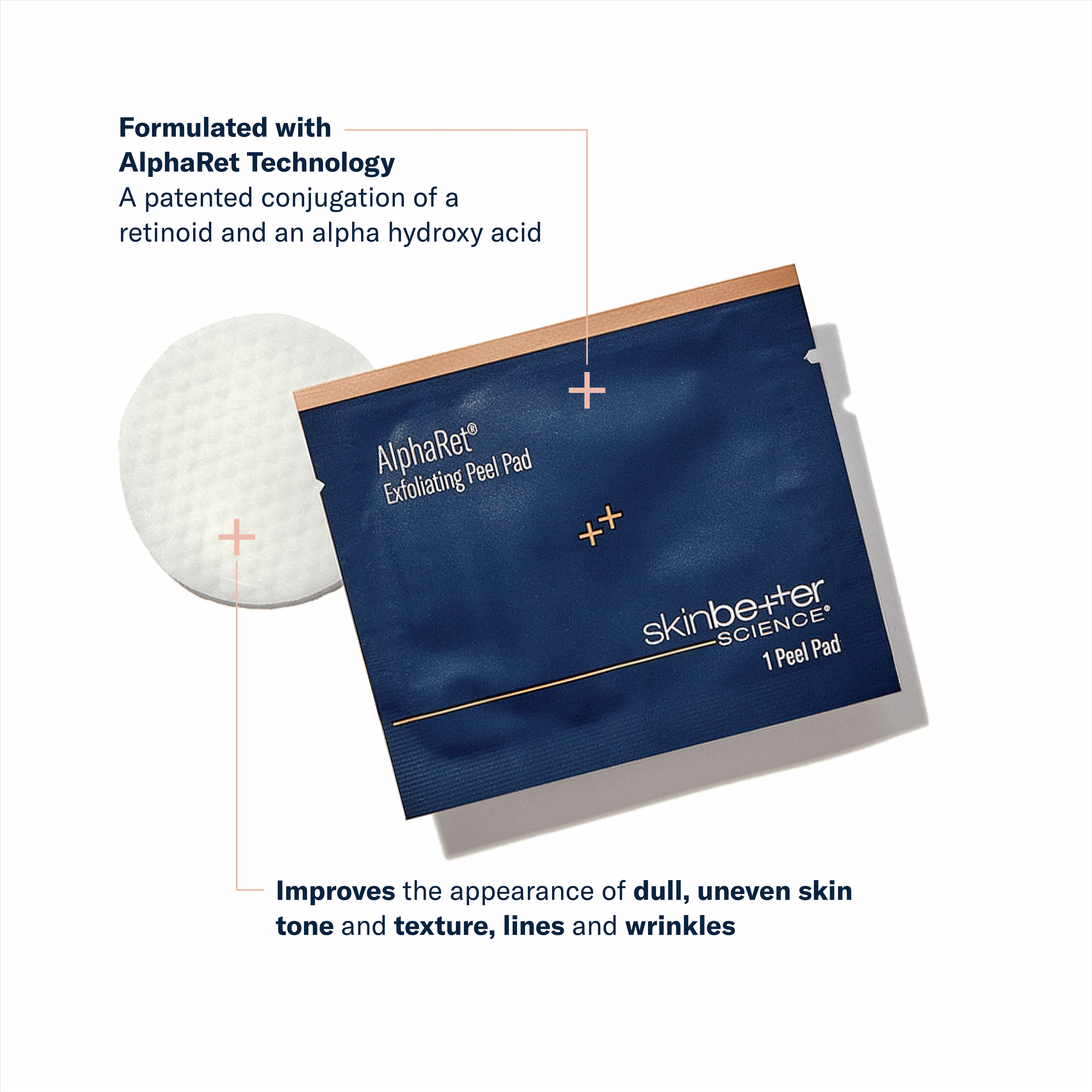 AlphaRet Exfoliating Peel Pad by skinbetter science with a white applicator on a light gray background.